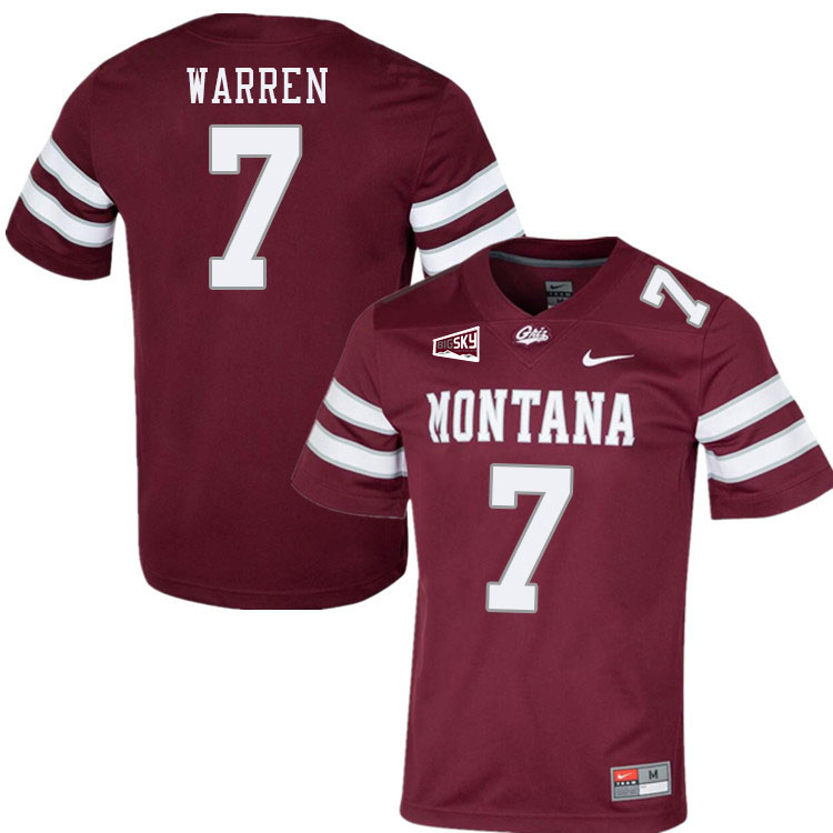 Montana Grizzlies #7 Jelani Warren College Football Jerseys Stitched Sale-Maroon